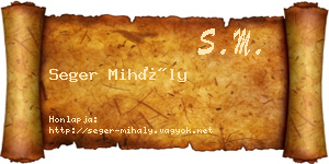 Seger Mihály névjegykártya
