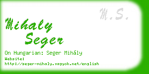 mihaly seger business card