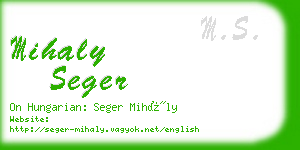mihaly seger business card